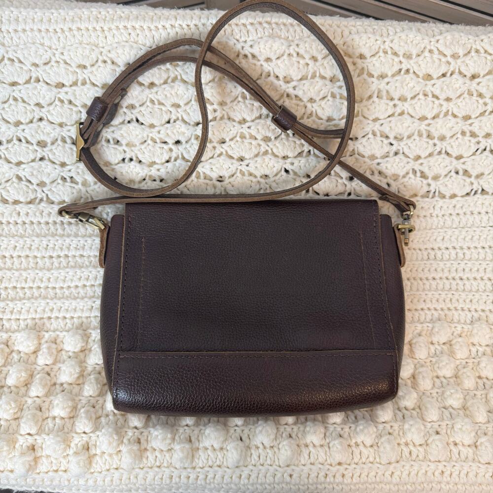 PORTLAND LEATHER GOODS Metro Crossbody Leather Shoulder Bag Medium Coldbrew Brn - Picture 5 of 16